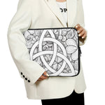 White Celtic Trinity Knot Symbol Print Laptop Sleeve