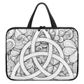 White Celtic Trinity Knot Symbol Print Laptop Sleeve With Handle
