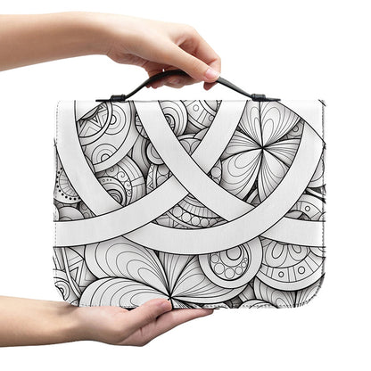 White Celtic Trinity Knot Symbol Print Leather Bible Cover