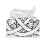White Celtic Trinity Knot Symbol Print Leather Tissue Box Cover