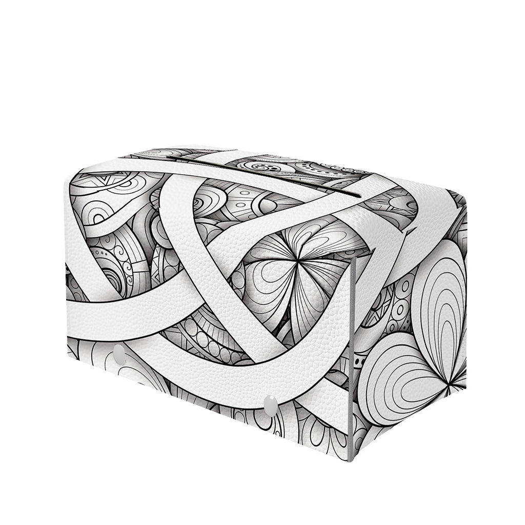 White Celtic Trinity Knot Symbol Print Leather Tissue Box Cover