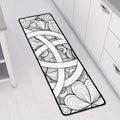 White Celtic Trinity Knot Symbol Print Long Kitchen Mat