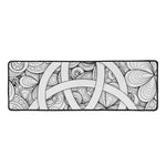 White Celtic Trinity Knot Symbol Print Long Kitchen Mat