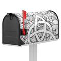 White Celtic Trinity Knot Symbol Print Mailbox Cover