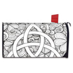 White Celtic Trinity Knot Symbol Print Mailbox Cover