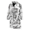 White Celtic Trinity Knot Symbol Print Men's Bathrobe