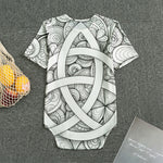 White Celtic Trinity Knot Symbol Print Men's Bodysuit