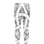 White Celtic Trinity Knot Symbol Print Men's leggings