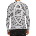 White Celtic Trinity Knot Symbol Print Men's Long Sleeve Rash Guard