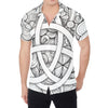 White Celtic Trinity Knot Symbol Print Men's Shirt