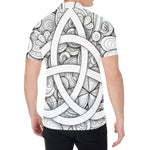 White Celtic Trinity Knot Symbol Print Men's Shirt