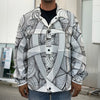 White Celtic Trinity Knot Symbol Print Men's Shirt Jacket