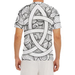 White Celtic Trinity Knot Symbol Print Men's Short Sleeve Rash Guard