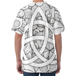 White Celtic Trinity Knot Symbol Print Men's Velvet T-Shirt