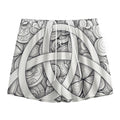 White Celtic Trinity Knot Symbol Print Mesh Shorts