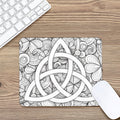 White Celtic Trinity Knot Symbol Print Mouse Pad