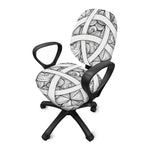 White Celtic Trinity Knot Symbol Print Office Chair Cover