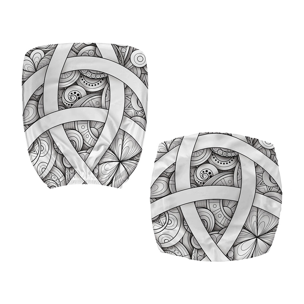 White Celtic Trinity Knot Symbol Print Office Chair Cover