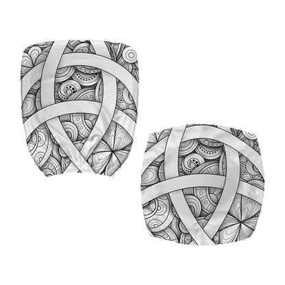 White Celtic Trinity Knot Symbol Print Office Chair Cover
