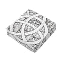 White Celtic Trinity Knot Symbol Print Outdoor Seat Cushion Cover