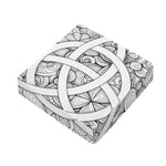 White Celtic Trinity Knot Symbol Print Outdoor Seat Cushion Cover