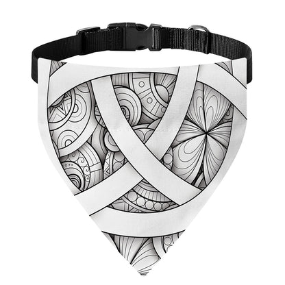 White Celtic Trinity Knot Symbol Print Over The Collar Dog Bandana