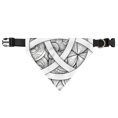 White Celtic Trinity Knot Symbol Print Over The Collar Dog Bandana