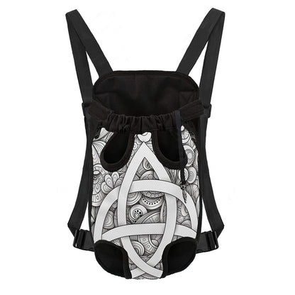 White Celtic Trinity Knot Symbol Print Pet Carrier Backpack
