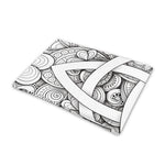 White Celtic Trinity Knot Symbol Print Pet Cooling Mat Cover