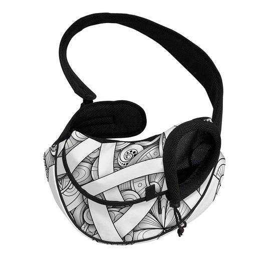 White Celtic Trinity Knot Symbol Print Pet Sling Carrier