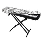 White Celtic Trinity Knot Symbol Print Piano Keyboard Cover