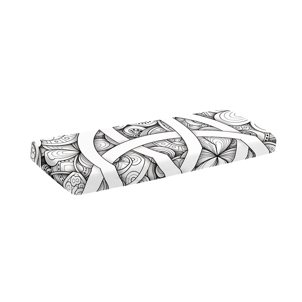 White Celtic Trinity Knot Symbol Print Piano Keyboard Cover