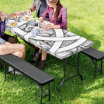 White Celtic Trinity Knot Symbol Print Picnic Table Cover