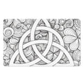 White Celtic Trinity Knot Symbol Print Polyester Doormat