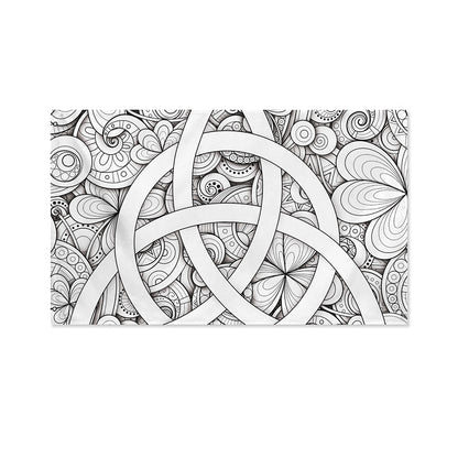 White Celtic Trinity Knot Symbol Print Polyester Flag