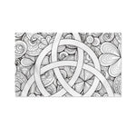 White Celtic Trinity Knot Symbol Print Polyester Flag