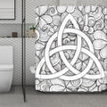 White Celtic Trinity Knot Symbol Print Polyester Shower Curtain