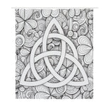 White Celtic Trinity Knot Symbol Print Polyester Shower Curtain