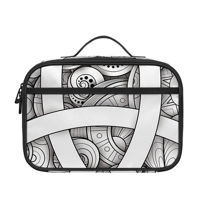 White Celtic Trinity Knot Symbol Print Portable Lunch Bag