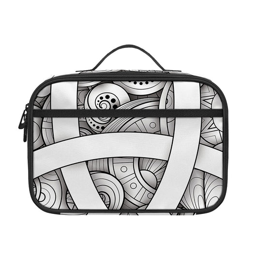 White Celtic Trinity Knot Symbol Print Portable Lunch Bag
