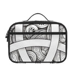 White Celtic Trinity Knot Symbol Print Portable Lunch Bag