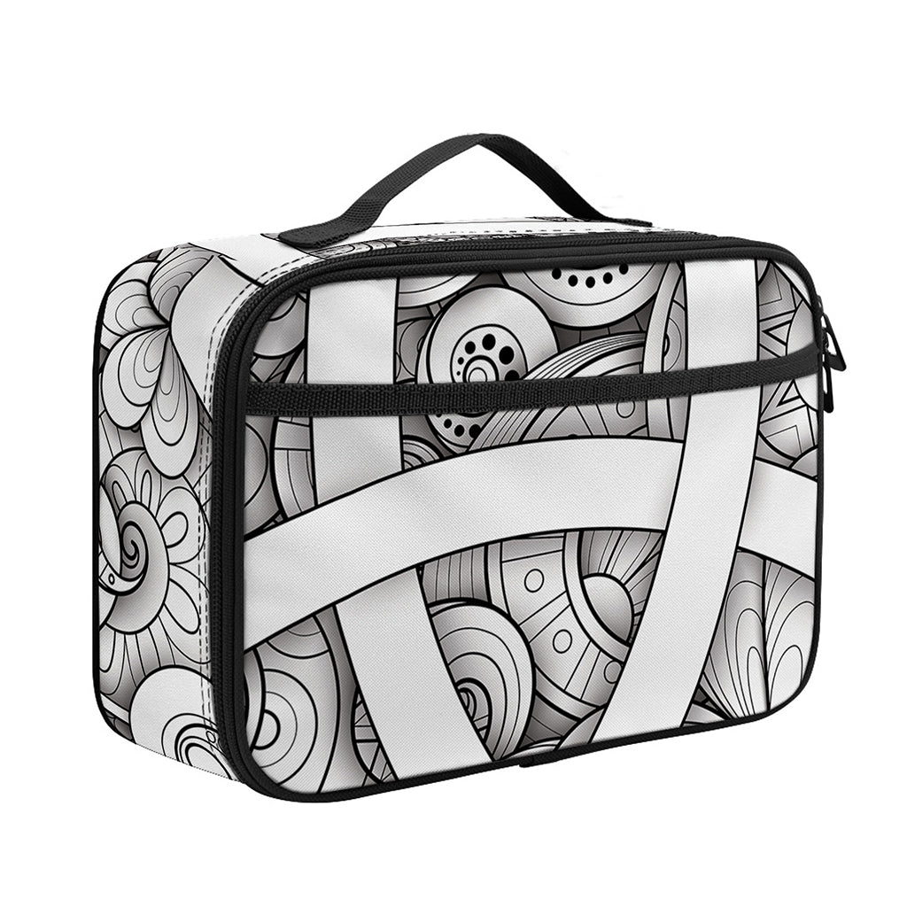 White Celtic Trinity Knot Symbol Print Portable Lunch Bag