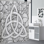 White Celtic Trinity Knot Symbol Print Premium Shower Curtain