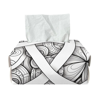 White Celtic Trinity Knot Symbol Print Rectangle Tissue Box Cover