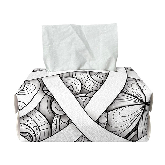 White Celtic Trinity Knot Symbol Print Rectangle Tissue Box Cover