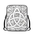 White Celtic Trinity Knot Symbol Print Rectangular Crossbody Bag