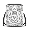 White Celtic Trinity Knot Symbol Print Rectangular Crossbody Bag