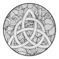 White Celtic Trinity Knot Symbol Print Round Floor Mat