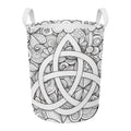 White Celtic Trinity Knot Symbol Print Round Laundry Basket