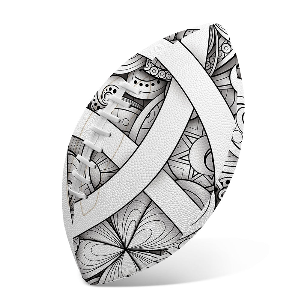 White Celtic Trinity Knot Symbol Print Rugby Ball